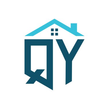 QY Ev Logosu Tasarım Şablonu. Gayrimenkul, inşaat ya da ilgili herhangi bir iş için QY logosu