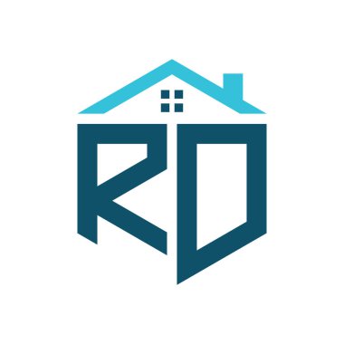 RD Logo Tasarım Şablonu. Gayrimenkul, inşaat ya da herhangi bir Ev İlişkili İşletme Ar-Ge logosu