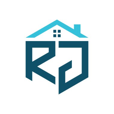 RJ House Logo Tasarım Şablonu. RJ Emlak, İnşaat veya Evle İlgili İşletmeler Logosu