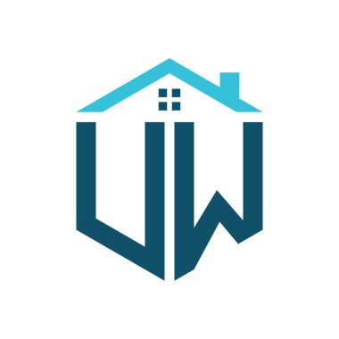 UW House Logo Tasarım Şablonu. Gayrimenkul, inşaat ya da ilgili herhangi bir iş yeri için UW Logosu