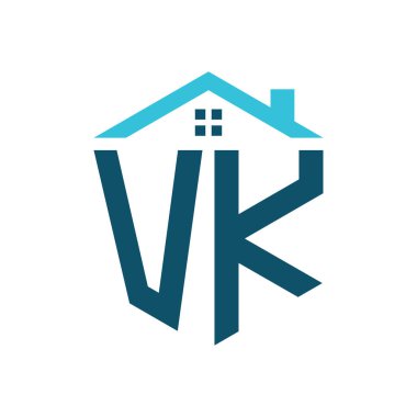 VK Logo Tasarım Şablonu. VK Emlak, İnşaat veya Evle İlgili İşletmeler Logosu