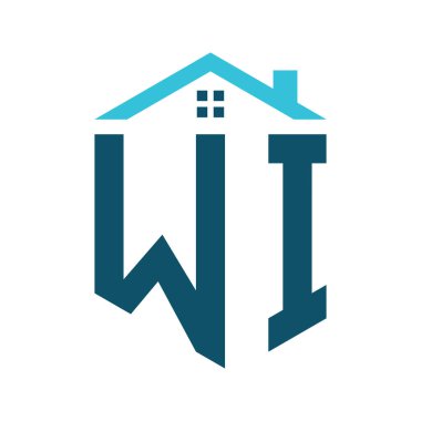 WI House Logo Tasarım Şablonu. Harf WI Emlak, İnşaat ya da Evle İlgili İşletmeler Logosu