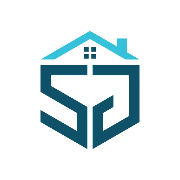 SJ House Logo Tasarım Şablonu. Gayri menkul, inşaat ya da ilgili herhangi bir iş yeri için SJ logosu