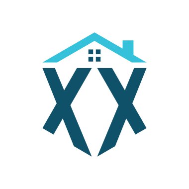 XX House Logo Tasarım Şablonu. Harf XX Emlak, İnşaat ya da Evle İlgili İşletmeler Logosu