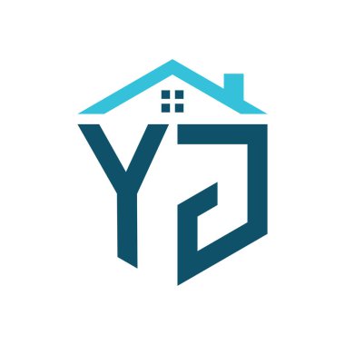 YJ House Logo Design Template. Letter YJ Logo for Real Estate, Construction or any House Related Business clipart