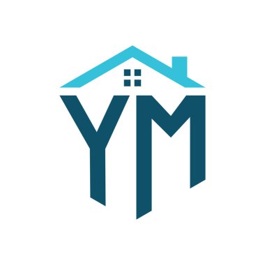 YM Logo Tasarım Şablonu. Gayrimenkul, inşaat ya da ilgili herhangi bir iş yeri için YM logosu