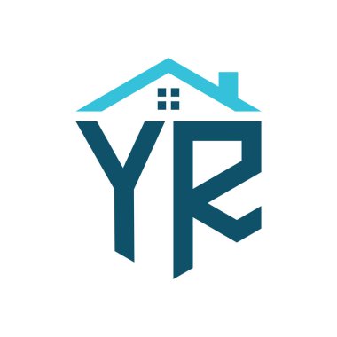 YR House Logo Tasarım Şablonu. Gayrimenkul, inşaat ya da ilgili herhangi bir iş yeri için YR logosu