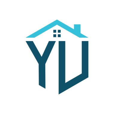 Ev Logosu Tasarım Şablonu. Emlak, İnşaat ve Evle İlgili İşletmeler için Mektup YU logosu