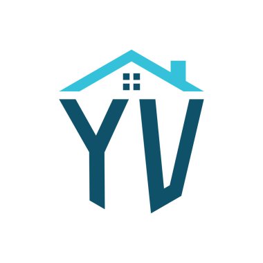YV House Logo Tasarım Şablonu. Gayrimenkul, inşaat ya da ilgili herhangi bir iş yeri için YV logosu