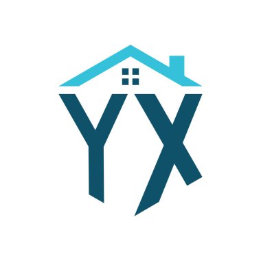 YX House Logo Tasarım Şablonu. Gayri menkul, inşaat ya da ilgili herhangi bir iş yeri için YX logosu