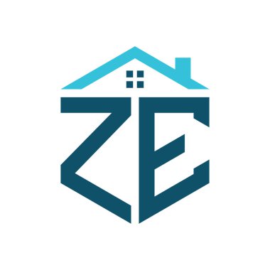 ZE House Logo Tasarım Şablonu. Gayrimenkul, inşaat veya herhangi bir Ev İlişkili İşletme ZE logosu