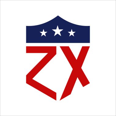 Vatansever ZX Logo Tasarımı. ZX Mektubu Vatansever Amerikan Siyasi Kampanya Logosu Tasarımı ve herhangi bir ABD Etkinliği.