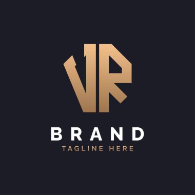 VR Logo Tasarımı. Modern, Minimal, Zarif ve Lüks VR Logosu. Marka Şirket Kimliği için Alfabe Harfi VR Logo Tasarımı.