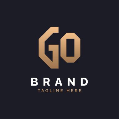 Go Logo Tasarımı. Modern, Minimal, Zarif ve Lüks GO Logosu. Marka Şirket Kimliği için Alfabe Harfi GO Logo Tasarımı.