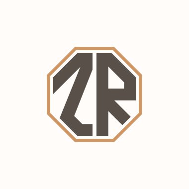 Şirketin İşletme Markası Kimliği için Modern ZR Logosu. Yaratıcı ZR Logo Tasarımı.
