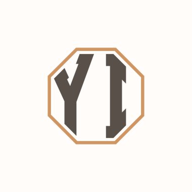 Şirket Markası Kimliği için Modern Harf YI logosu. Yaratıcı YI Logo Tasarımı.