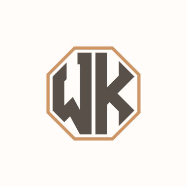 Kurumsal İş Markası Kimliği için Modern Harf WK Logosu. Yaratıcı WK Logo Tasarımı.