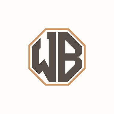 Şirket İşletme Markası Kimliği için Modern Harf WB Logosu. Yaratıcı WB Logo Tasarımı.