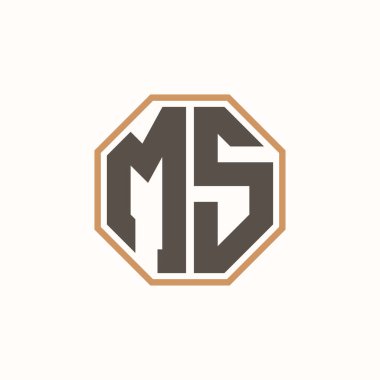 Şirket İşletme Markası Kimliği için MS Logosu. Yaratıcı MS Logo Tasarımı.
