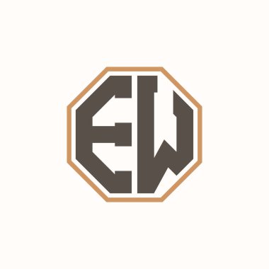 Şirketin İşletme Markası Kimliği için Modern Mektup EW Logosu. Yaratıcı EW Logo Tasarımı.
