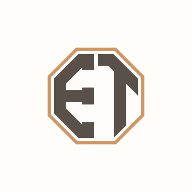 Modern Letter ET Şirket Markası Kimliği Logosu. Yaratıcı ET Logo Tasarımı.
