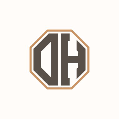 Şirket Markası Kimliği için Modern Harf DH logosu. Yaratıcı DH Logo Tasarımı.