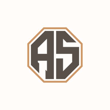 Şirket Markası Kimliği için Modern Harf AS logosu. Yaratıcı AS Logo Tasarımı.
