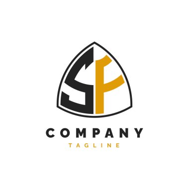 İlk Harf SF Logo Tasarımı. Alfabe SF Logo Şablonu
