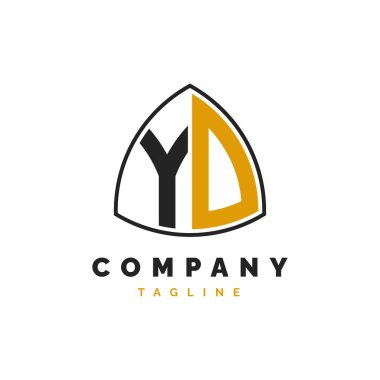 Initial Letter YD Logo Design. Alphabet YD Logo Template clipart