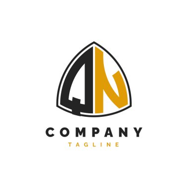 Initial Letter QN Logo Design. Alphabet QN Logo Template clipart