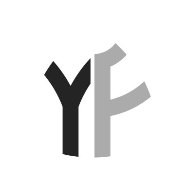 Modern Yaratıcı YF Logo Tasarımı. Herhangi bir işletme ve şirket için YF Simgesi