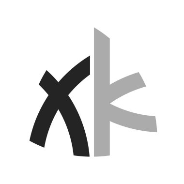 Modern Yaratıcı XK Logo Tasarımı. Herhangi bir işletme ve şirket için XK Simgesi
