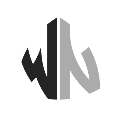 Modern Creative WN Logo Design. Letter WN Icon for any Business and Company clipart