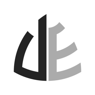 Modern Yaratıcı UE Logo Tasarımı. Herhangi bir işletme ve şirket için harf UE Simgesi