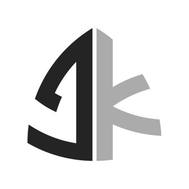 Modern Yaratıcı JK Logo Tasarımı. Herhangi bir iş ve şirket için JK Simgesi