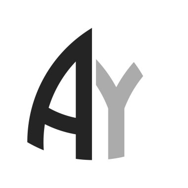 Modern Creative AY Logo Tasarımı. Herhangi bir iş ve şirket için harf AY Simgesi