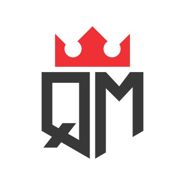 Letter QM Crown Logo. Crown on Letter QM Logo Design Template clipart