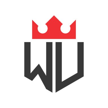 WU Crown Logosu. WU Logo Tasarım Şablonu Üzerinde Taç