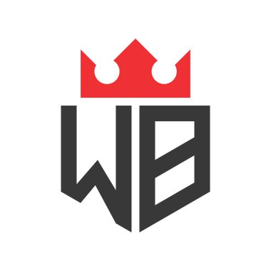 WB Crown Logosu. WB Logo Tasarım Şablonu Üzerinde Taç