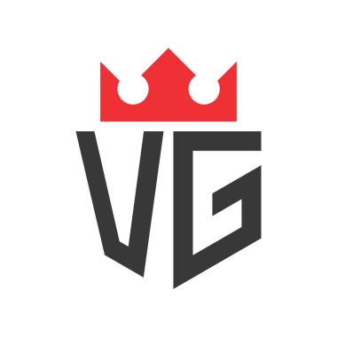 Letter VG Crown Logo. Crown on Letter VG Logo Design Template clipart