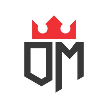 OM Crown Logosu. Crown on Letter OM Logo Tasarım Şablonu