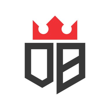 OB Crown Logosu. Crown on Letter OB Logo Tasarım Şablonu