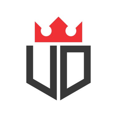 Harf UD Crown Logosu. Harf UD Logo Tasarım Şablonu Üzerinde Taç