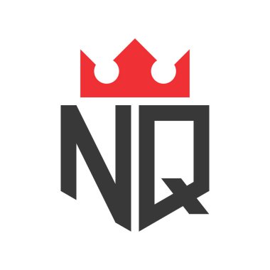 Letter NQ Crown Logo. Crown on Letter NQ Logo Design Template clipart