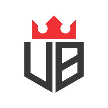 UB Crown Logosu. Harf UB Logo Tasarım Şablonu Üzerinde Taç