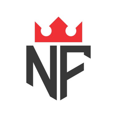 Letter NF Crown Logo. Crown on Letter NF Logo Design Template clipart