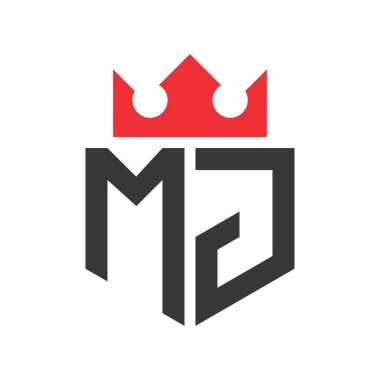 Letter MJ Crown Logo. Crown on Letter MJ Logo Design Template clipart