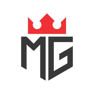 Letter MG Crown Logo. Crown on Letter MG Logo Design Template clipart