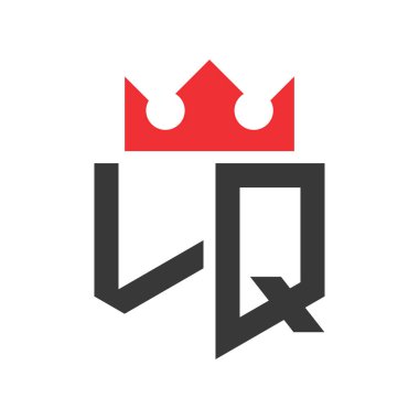 Letter LQ Crown Logo. Crown on Letter LQ Logo Design Template clipart