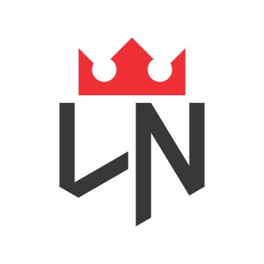 Letter LN Crown Logo. Crown on Letter LN Logo Design Template clipart